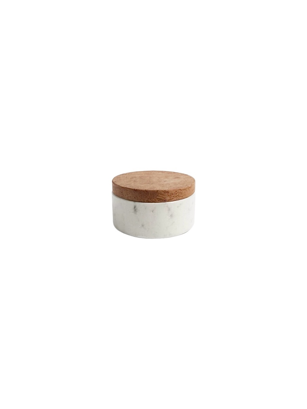 Magnolia White Grecian Marble & Acacia Wood Lid Salt Cellar